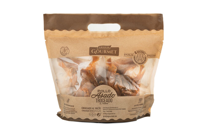 Pollo asado Granja Gourmet Aproximadamente 1kg troceado