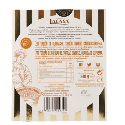 Turr&oacute;n guirlache de arag&oacute;n Lacasa 240g
