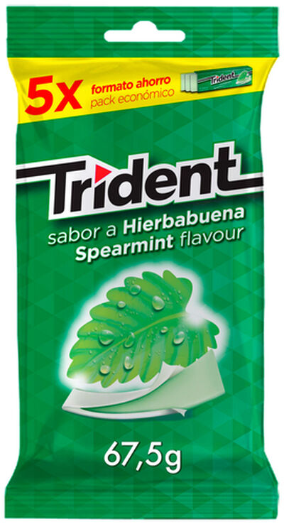 Chicles hierbabuena sin azúcar Trident pack 5