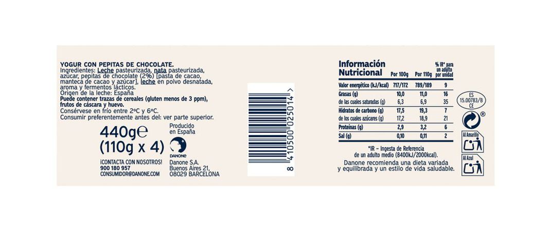 Yogur estilo griego Oikos pack 4 stracciatella