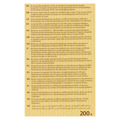 Bastoncillos orgánicos Bel 200 uds nature