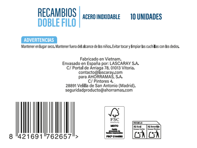 Hoja Afeitar Universal 2H Bodyplus 10U