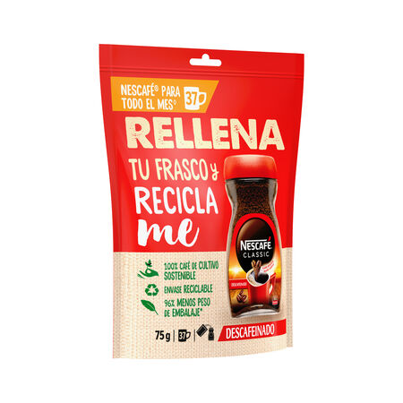 Café descafeinado soluble Nescafé 75g
