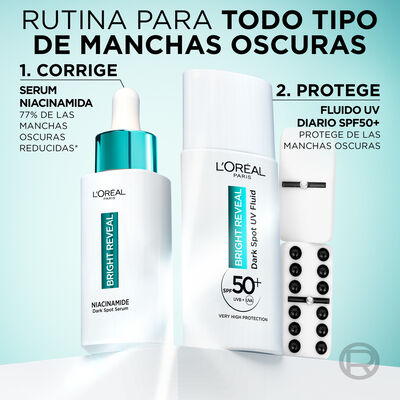 Fluido facial Hidratante Antimanchas Loreal Bright Reveal 50 ml F50+ Niacinamida + Lha