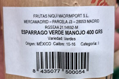 Esp&aacute;rrago verde manojo 400g