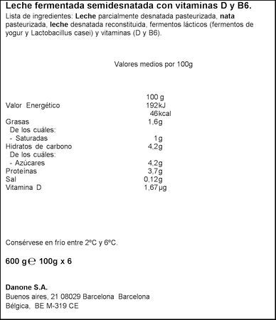 Actimel natural sin azúcares añadidos pack kids de 6x100g