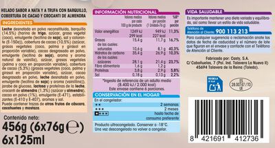 Helado cono Alipende 6 uds nata y trufa