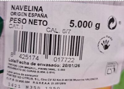 Naranja de zumo malla 5kg