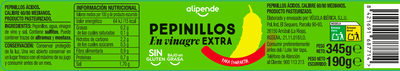 Pepinillos en vinagre sin gluten Alipende 190g