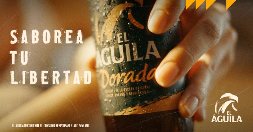Cerveza rubia especial El Águila Dorada lata 33cl