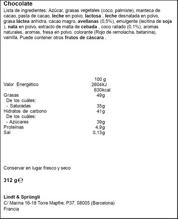 Calendario de adviento Lindor 312g