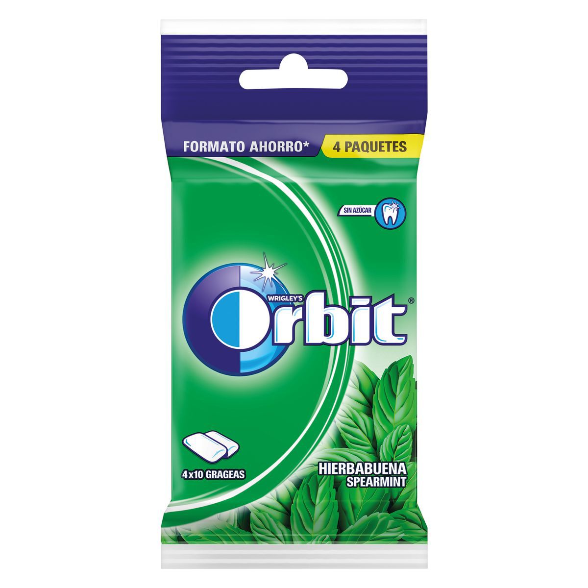 Chicles hierbabuena sin azúcar Orbit pack 4