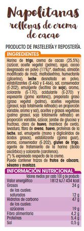 Napolitanas Alipende 320g rellenas de cacao