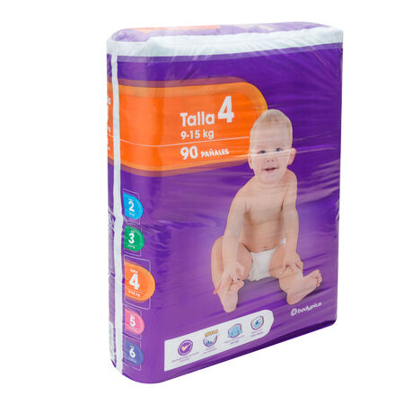 Pañal Bodyplus 90 uds talla 4 9-15kg