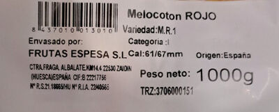 Melocot&oacute;n rojo bandeja 1Kg