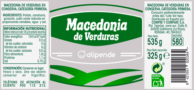Macedonia de verdura Alipende 325g