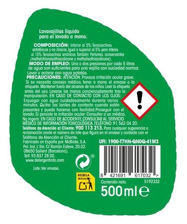 Lavavajillas Lanta 500ml frutos rojos