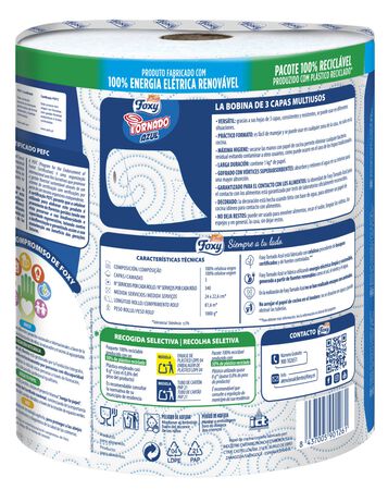 Papel de cocina en rollo Foxy tornado azul