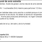 Aroma natural de Anís estrellado Vahiné 20ml