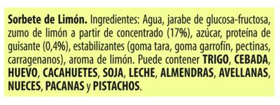 Helado sorbete con sabor a lim&oacute;n Frigo 1l