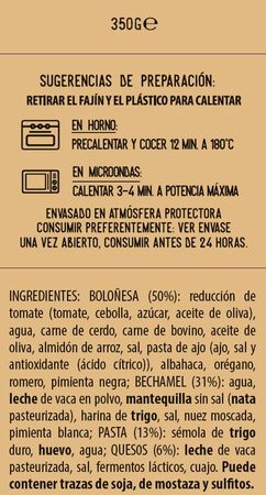 Lasaña Dunany 350g boloñesa