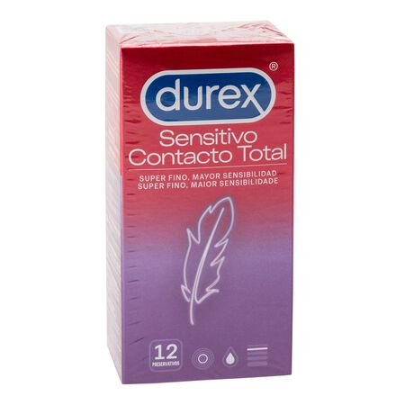Preservativos Durex 12 uds sensitivo contacto total super finos