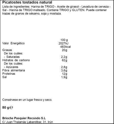 Picatostes Recondo 80g natural