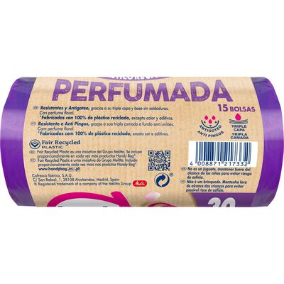 Bolsa de basura Handy Bag 15 uds 30 litros antigoteo perfumadas