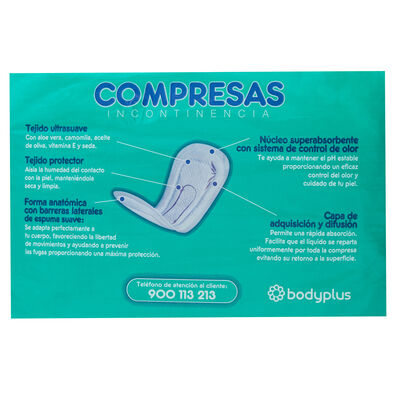 Compresas de incontinencia Bodyplus 10 uds maxi