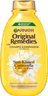 Champ&uacute; iluminador Garnier Original Remedies 400ml camomila y miel de flores
