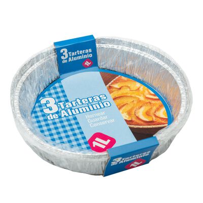 Tartera de aluminio Lanta 1l pack 3