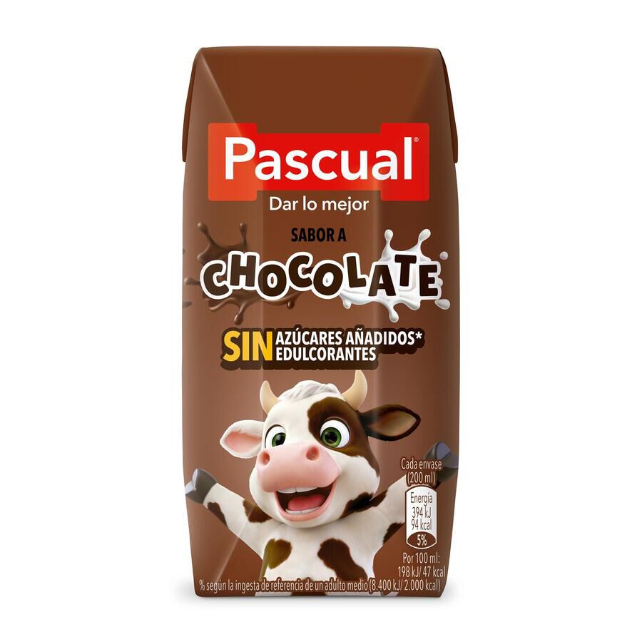 Batido sin azúcares añadidos Pascual pack 6 200 ml chocolate
