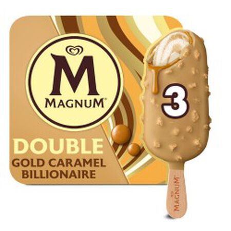 Helado Magnum 3 uds double gold caramel billionaire