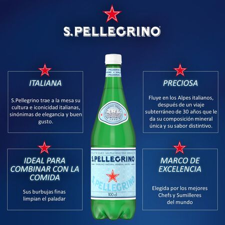 Agua con gas San Pellegrino 1l