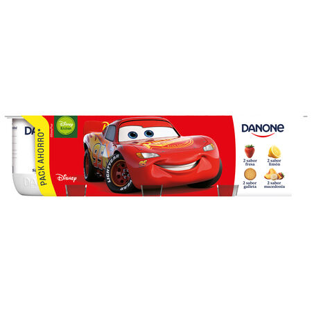Yogur Danone pack 8 fresa limón macedonia galleta