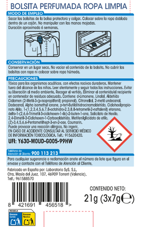 Ambientador tipo bolsa Lanta 3 uds ropa limpia