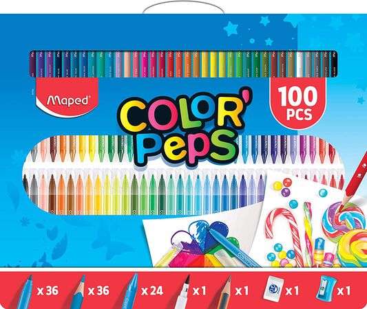 Pinturas colorear colores Peps Maped 100 unidades