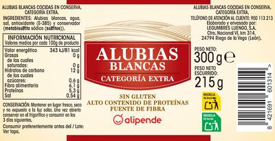 Alubia blanca cocida Alipende 215g