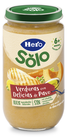 Tarro Hero Solo verduritas delicias de pavo 235g