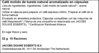 Café espresso de caramelo intensidad 8 L´or 10 cápsulas