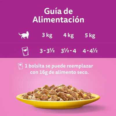 Comida para gatos con pollo y pavo Whiskas 4x85g