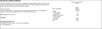 Hilos de jamón curado Espuña pack 2 de 45g