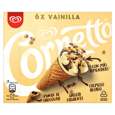 Helado Cornetto Frigo vainilla 6 uds