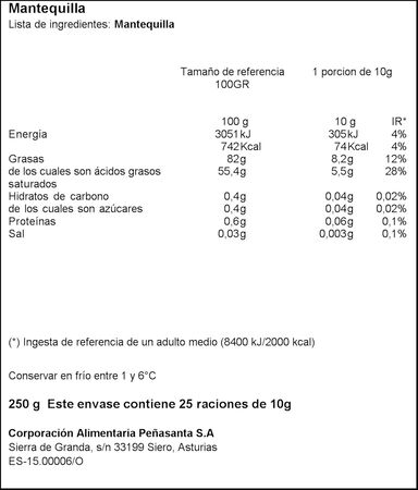 Mantequilla Asturiana 250g