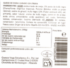 Queso oveja curado Vega Sotuelamos 200gr con trufa