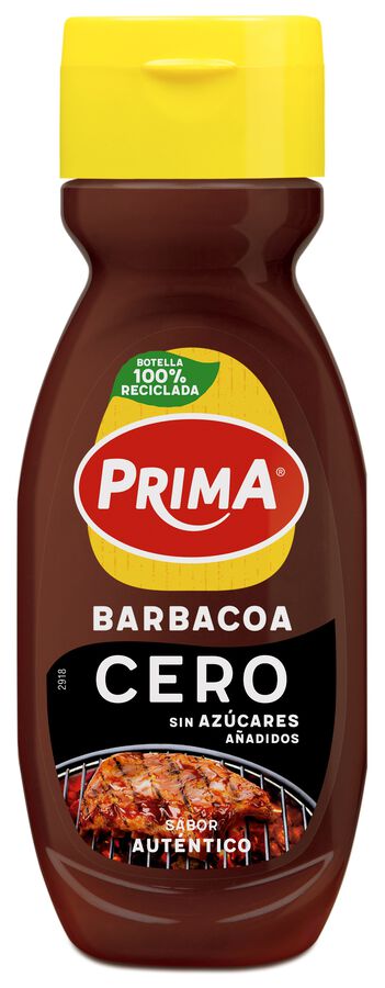 Salsa barbacoa cero sin az&uacute;car a&ntilde;adido Prima 265g