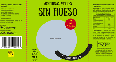 Aceitunas verdes sin hueso Alipende 75g pack 3