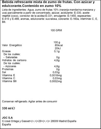 Refresco sin gas de naranja Simon Life 33cl