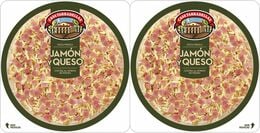 Pizza Casa Tarradellas pack 2 jamon y queso