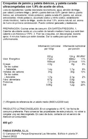 Croqueta artesana La Cocinera 400g jam&oacute;n serrano